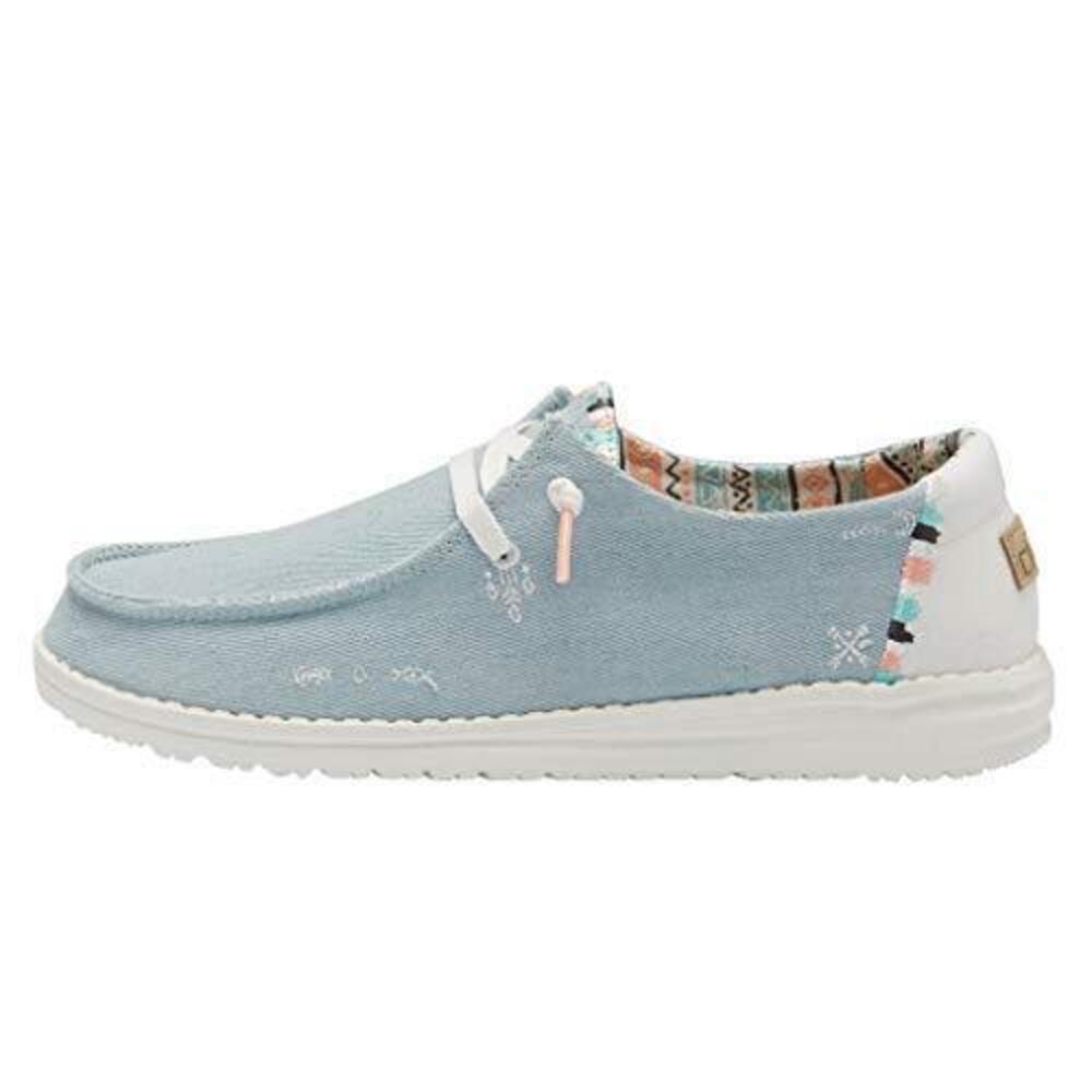 HEYDUDE WOMEN'S WENDY BOHO SLIP-ON CASUAL SHOES LOAFER LIGHT DENIM